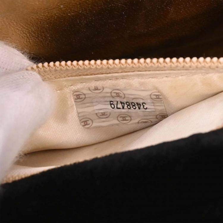 Pre Owned Chanel Black Velvet Shoulder Bag