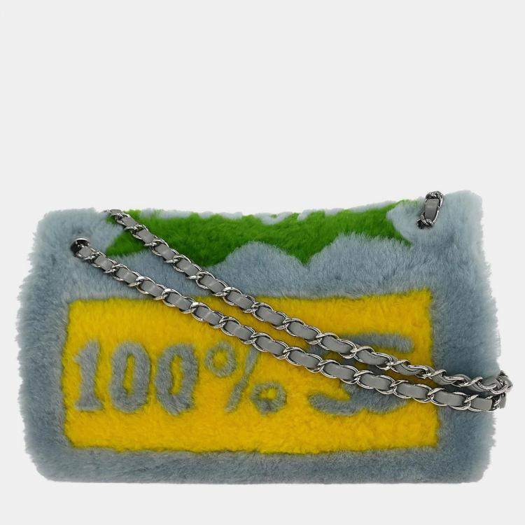 مملوكة مسبقًا Chanel Light Blue Wool No.5 Turnlock Full Flap Shoulder Bag