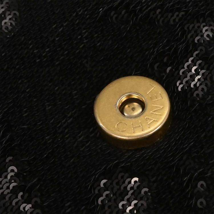 Pre Owned Chanel Black Sequins Dare To Disturb Shoulder Bag
