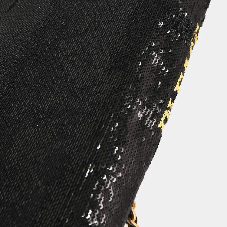 Pre Owned Chanel Black Sequins Dare To Disturb Shoulder Bag