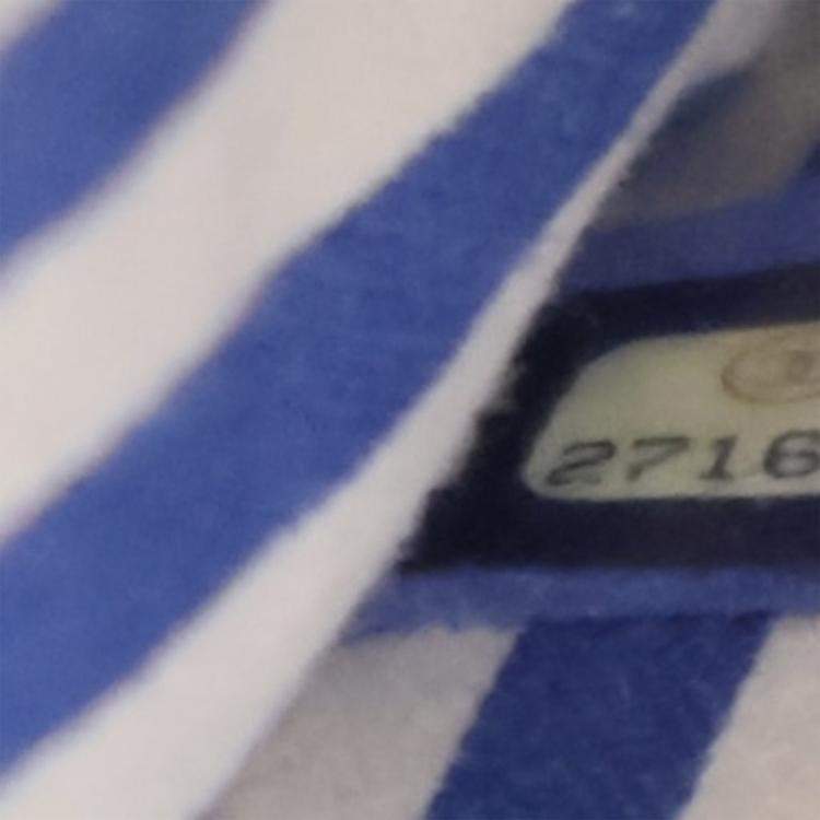 Pre Owned Chanel Blue Small Chevron Calfskin Envelope Flap