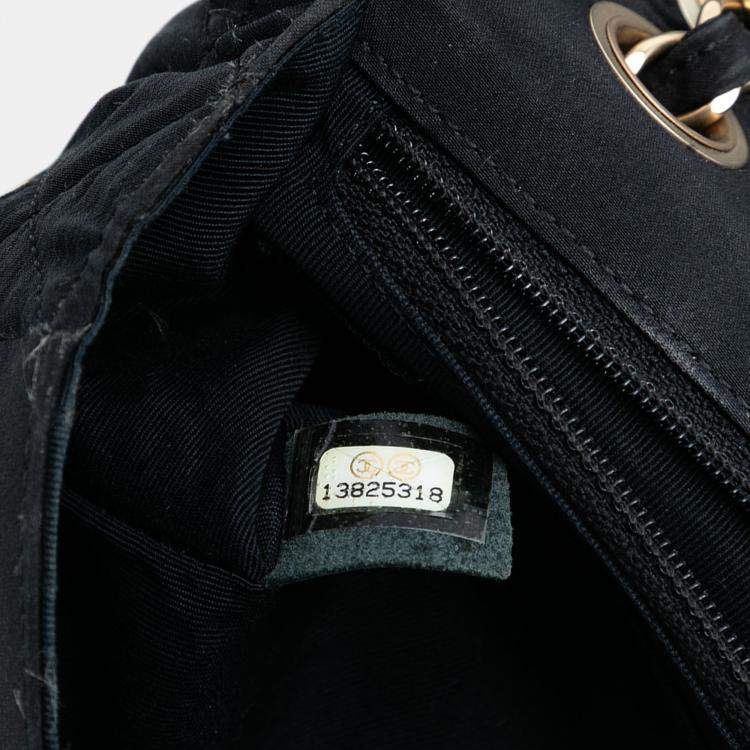 Pre Owned Chanel Black Red Limited Edition Medium Classic Quilted Nylon Floral Single Flap