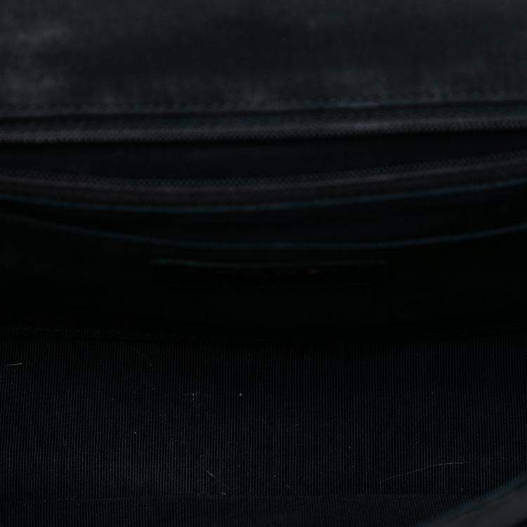 Pre Owned Chanel Black Red Limited Edition Medium Classic Quilted Nylon Floral Single Flap