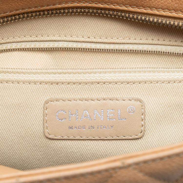 Pre Owned Chanel Brown Petite Caviar Timeless Tote