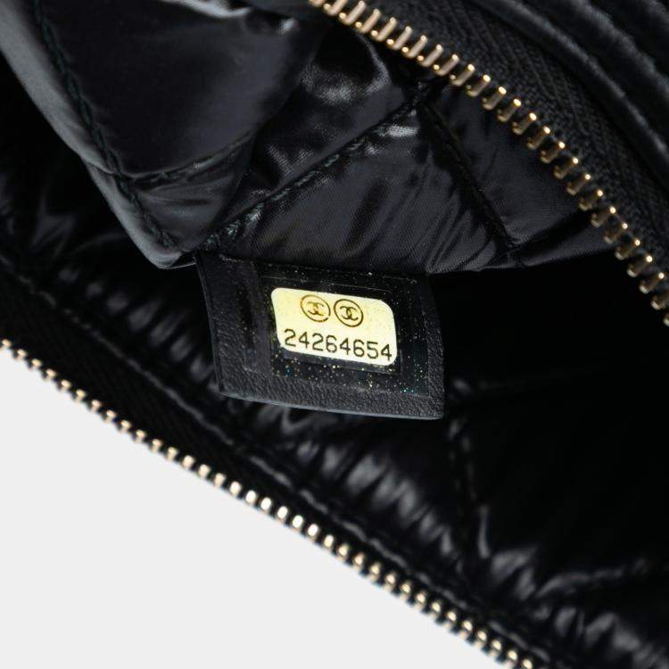 Pre Owned Chanel Black Medium Quilted Caviar Boy O Case Clutch