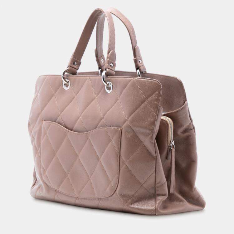 Pre Owned Chanel Brown CC Quilted Caviar Timeless Tote