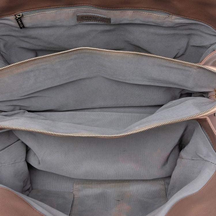 Pre Owned Chanel Brown CC Quilted Caviar Timeless Tote