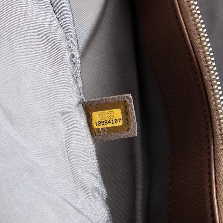 Pre Owned Chanel Brown CC Quilted Caviar Timeless Tote