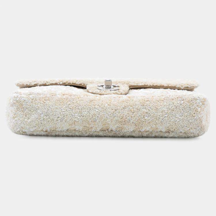 Pre Owned Chanel Brown Medium CC Sequins Single Flap