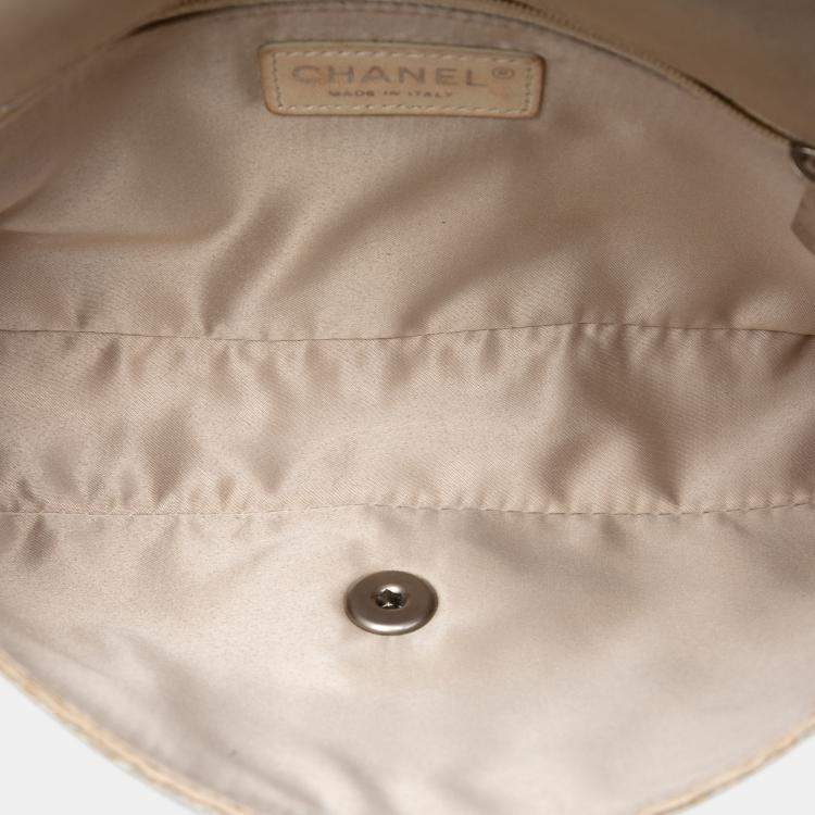 Pre Owned Chanel Brown Medium CC Sequins Single Flap