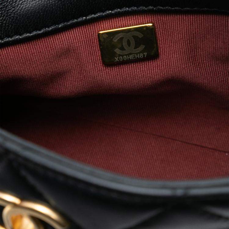 Pre Owned Chanel Black CC Quilted Lambskin Chain Shoulder Bag