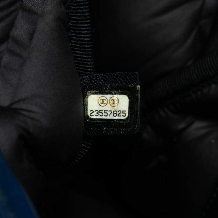 Pre Owned Chanel Blue Large Quilted Leather Chesterfield Shopping Tote