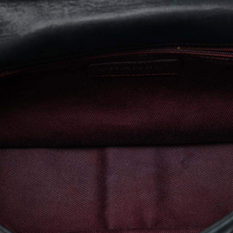 Pre Owned Chanel Black Medium Iridescent Calfskin In The Mix Flap