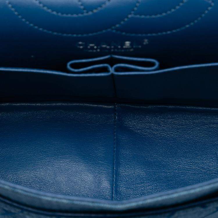 Pre Owned Chanel Blue Reissue 2.55 Quilted Denim Double Flap 226