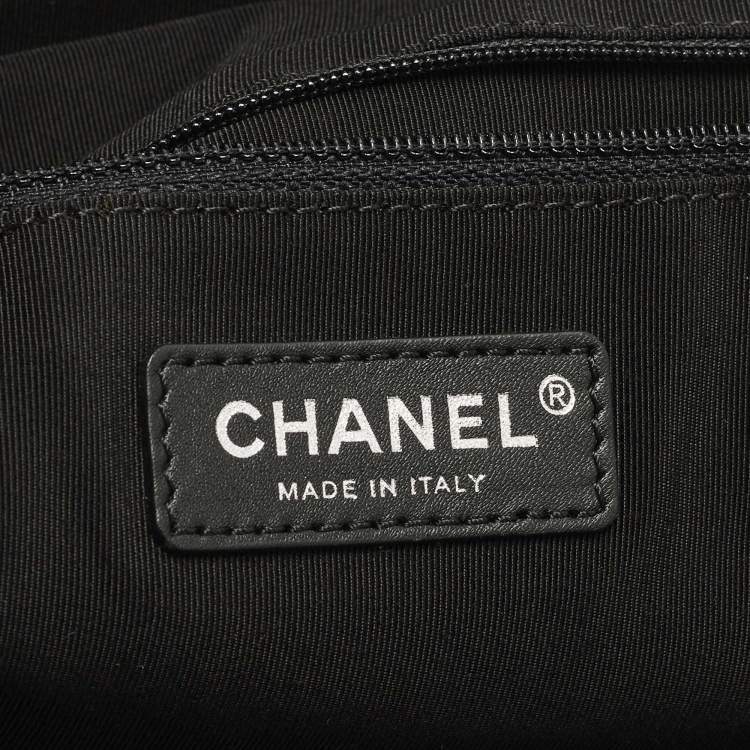 Pre Owned Chanel La Pausa Black/White Coated Canvas Shopper Tote