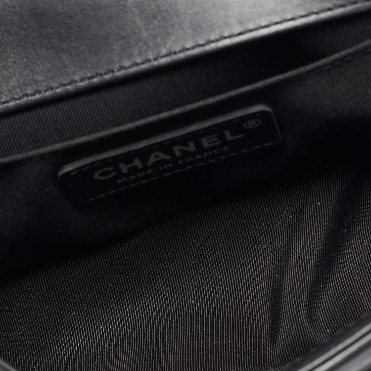 Pre Owned Chanel Boy Small Black Quilted Leather Flap Bag