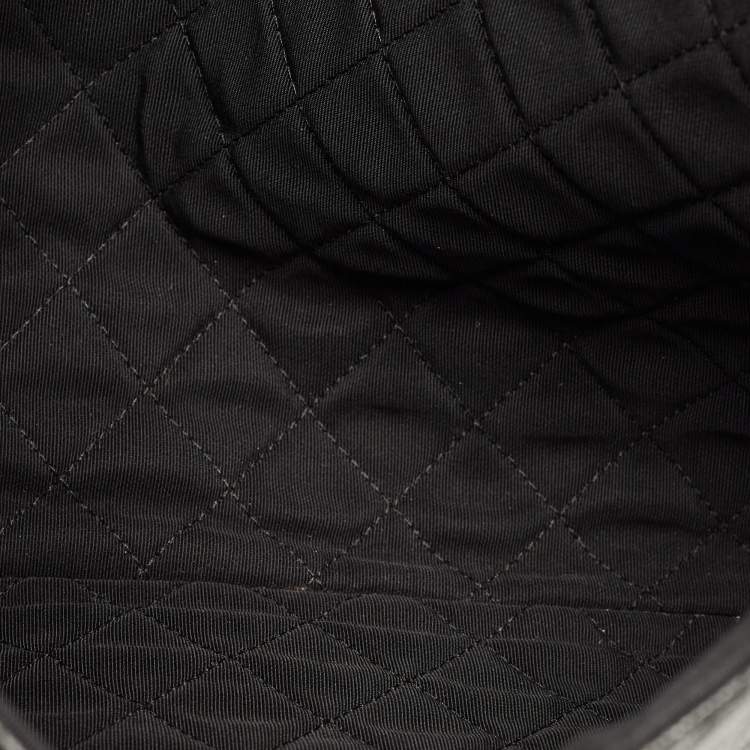 Pre Owned Chanel Black Quilted Caviar Leather Large Portfolio Clutch