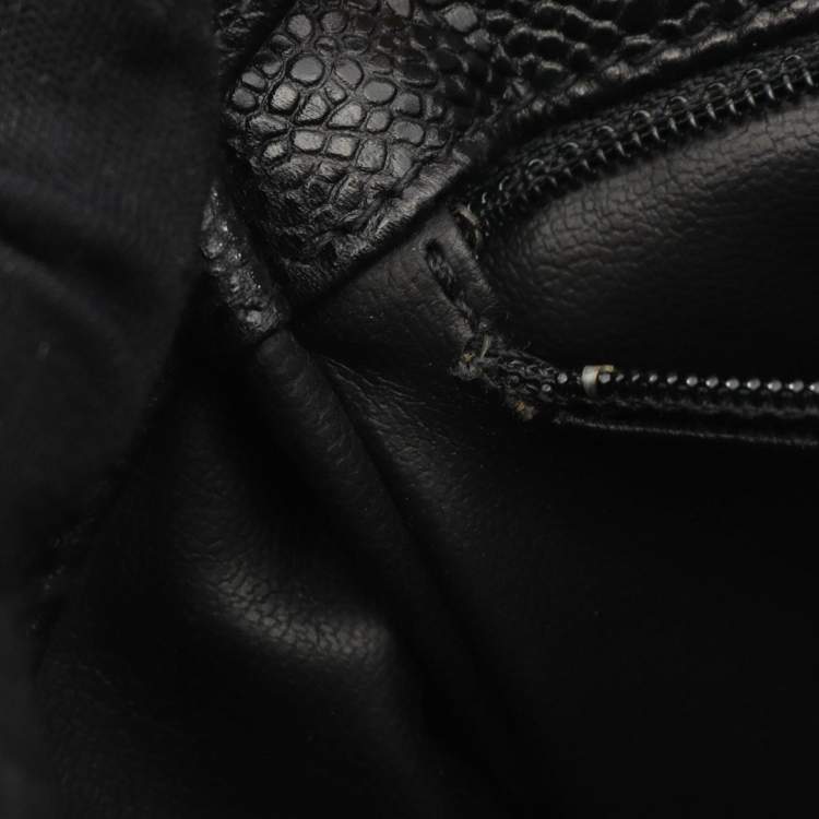 Pre Owned Chanel Coco Mark Backpack Bag In Calfskin Leather Cowhide Black