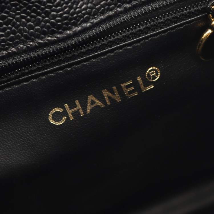 Pre Owned Chanel Coco Mark Backpack Bag In Calfskin Leather Cowhide Black