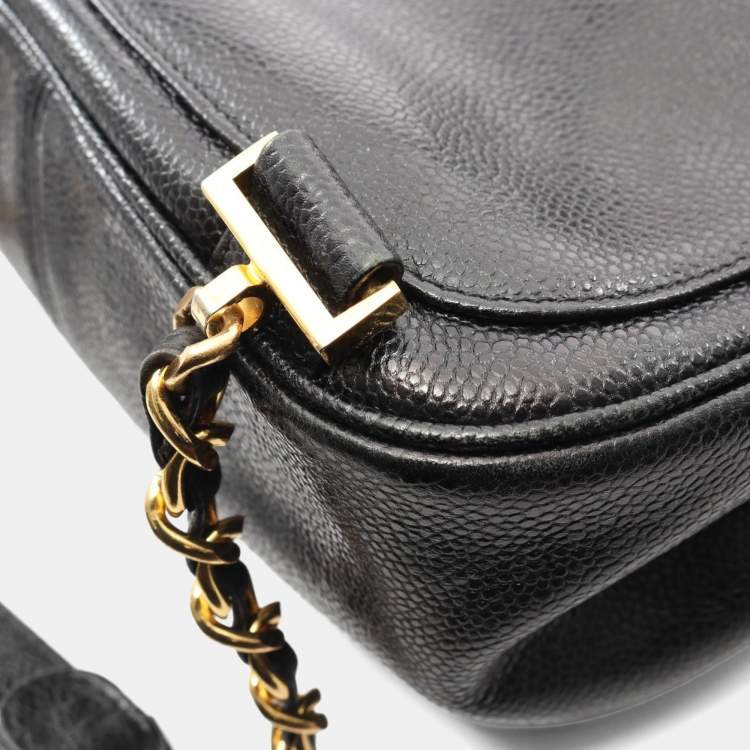 Pre Owned Chanel Coco Mark Backpack Bag In Calfskin Leather Cowhide Black