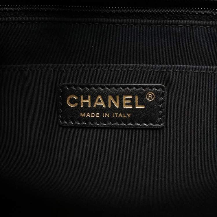 Pre Owned Chanel Boy Chanel Shopping Bag Tote Leather Black