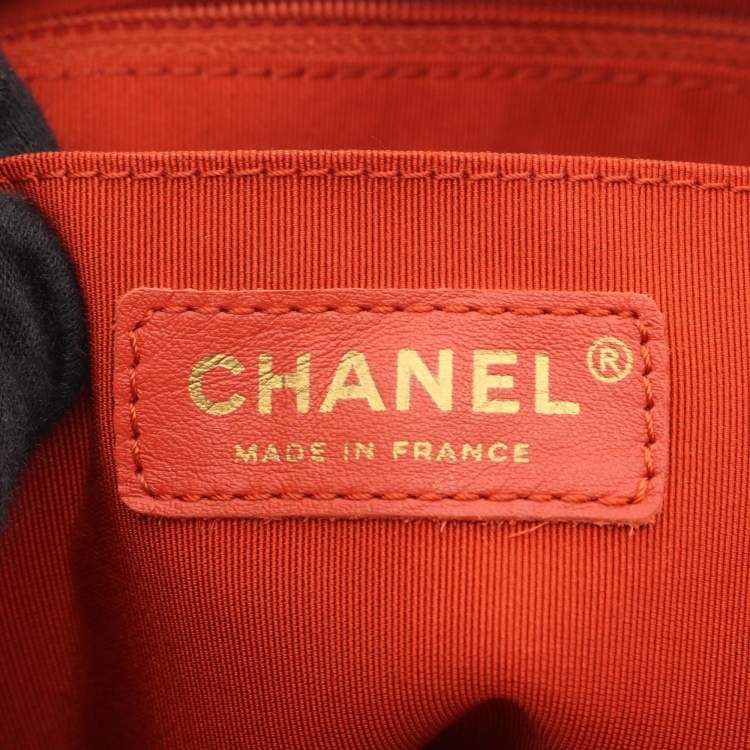 Pre Owned Chanel Matelasse Rucksack Leather Orange