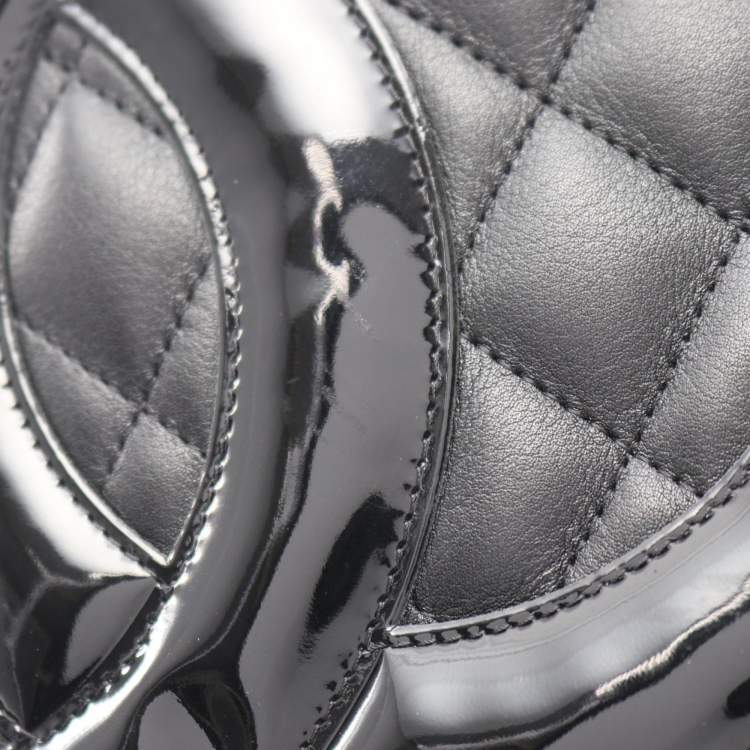 Pre Owned Chanel Cambon Medium Tote Bag Leather Black