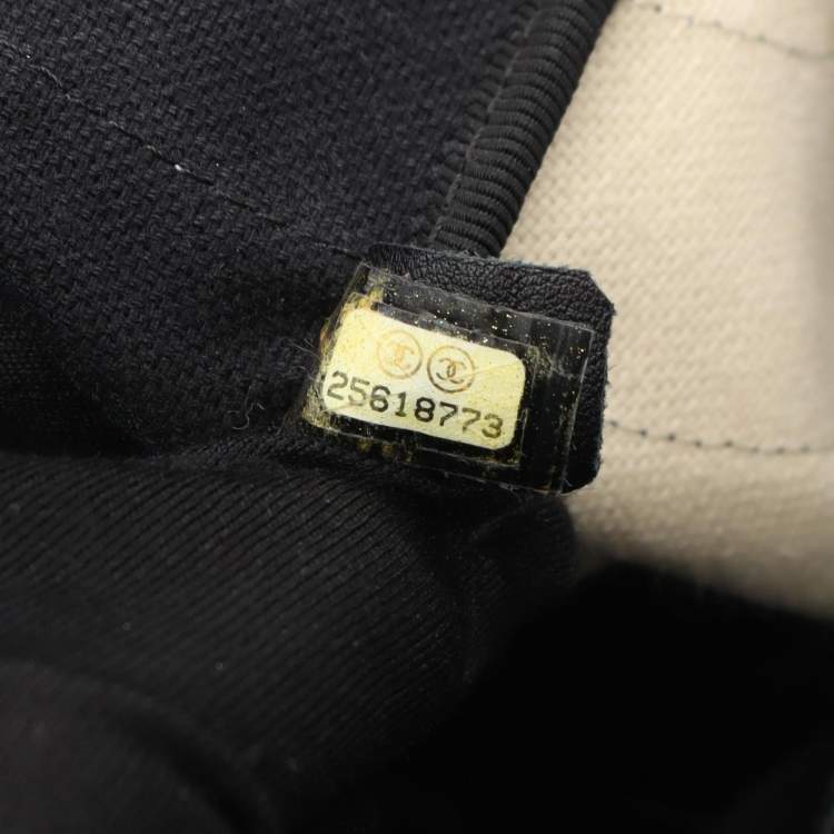 Pre Owned Chanel Coco Mark Camellia Tote Bag Coated Canvas And Leather Black Beige