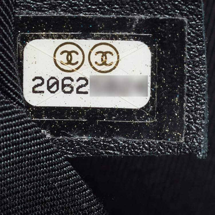 Pre Owned Chanel Boy Large Black Quilted Patent Leather Shopper Tote