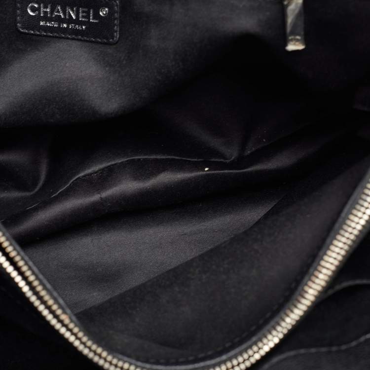 Pre Owned Chanel Black Quilted Caviar Leather GST Shopper Tote