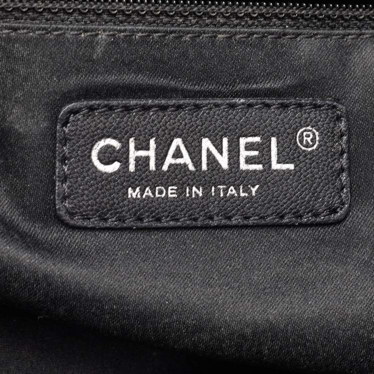 Pre Owned Chanel Black Quilted Caviar Leather GST Shopper Tote