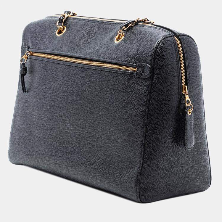 Pre Owned Chanel Black CC Caviar Shoulder Bag