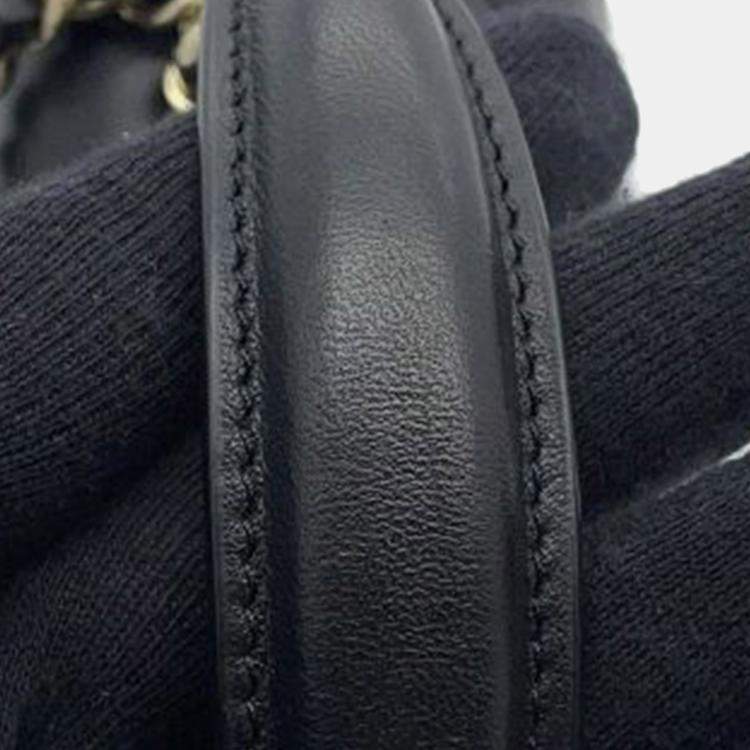 Pre Owned Chanel Black Mini Rectangular Classic Lambskin Top Handle Flap