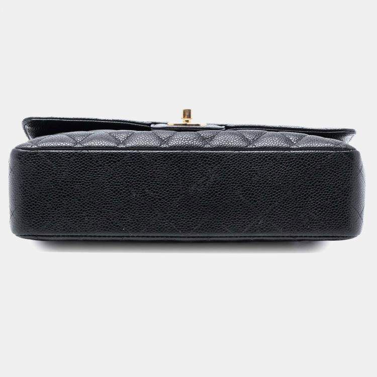 مملوكة مسبقًا Chanel Black Medium Classic Caviar Double Flap