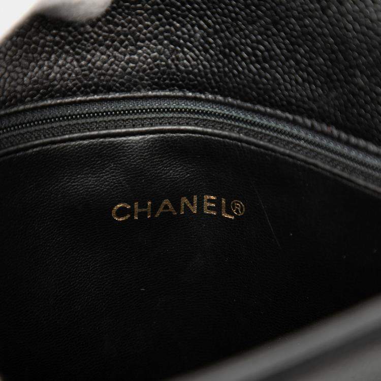 Pre Owned Chanel Black CC Caviar Chain Tote