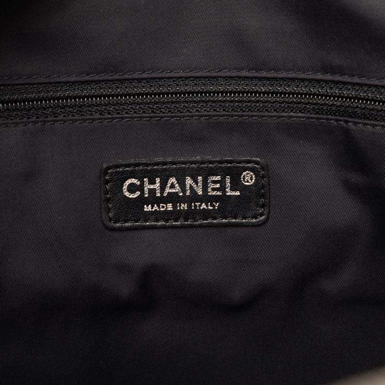 Pre Owned Chanel Black Quilted Coated Canvas Paris Biarritz Bowler Bag