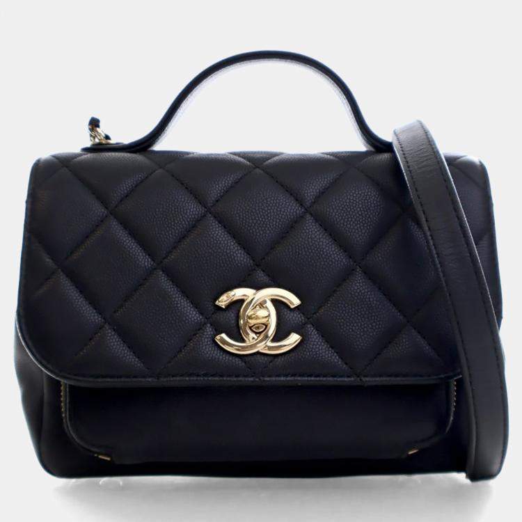 Pre Owned Chanel Small Caviar Business Affinity Top Handle Bag