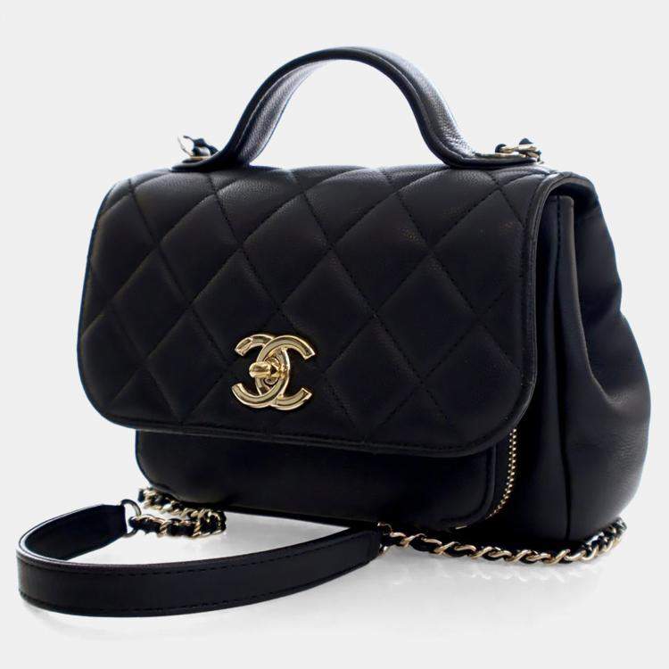 Pre Owned Chanel Small Caviar Business Affinity Top Handle Bag