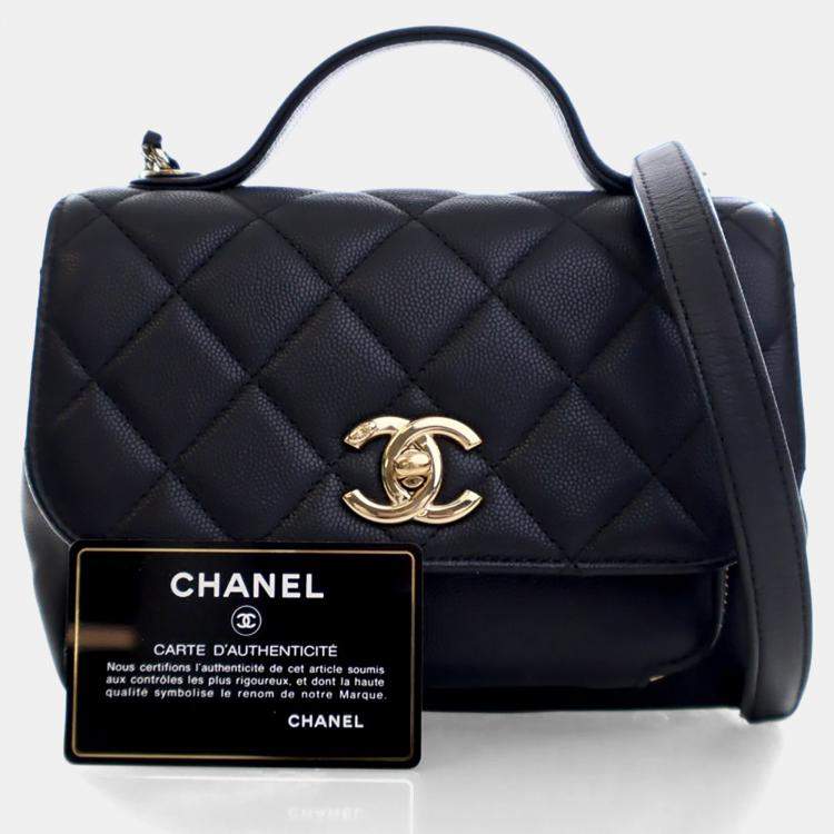 Pre Owned Chanel Small Caviar Business Affinity Top Handle Bag