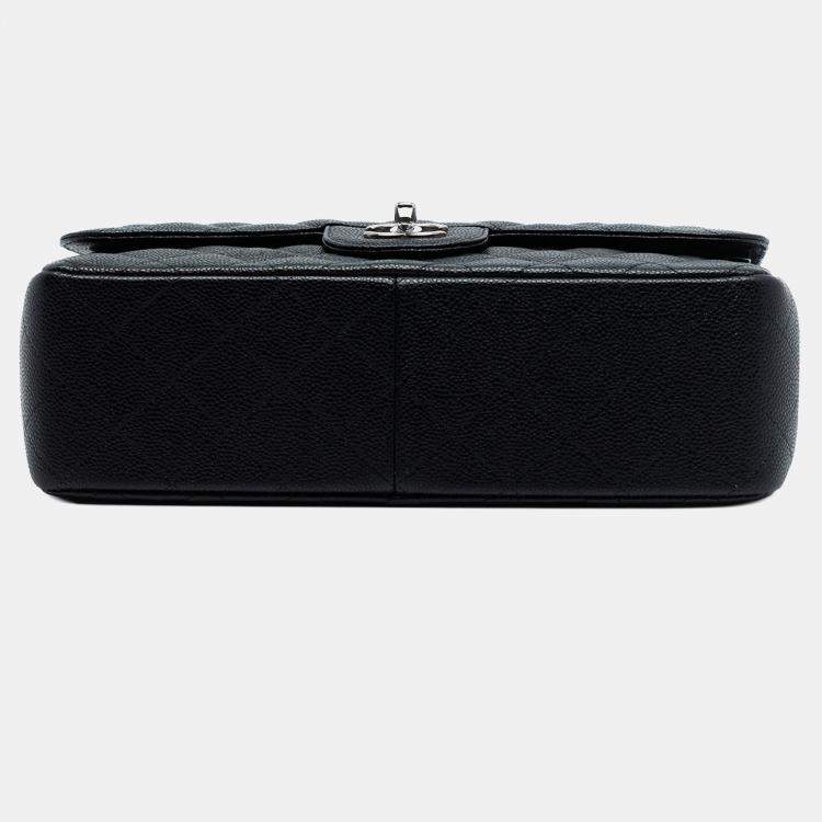 Pre Owned Chanel Black Jumbo Classic Caviar Double Flap
