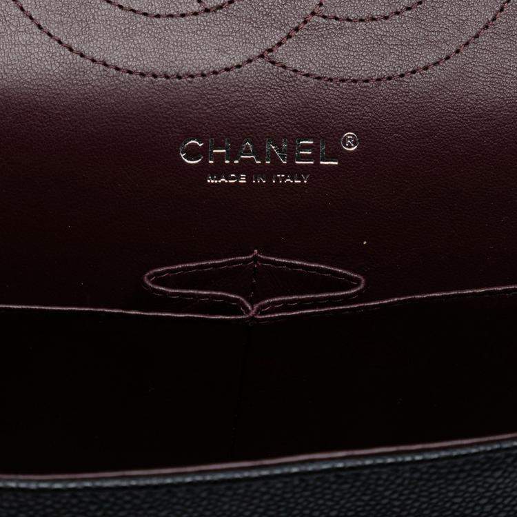 Pre Owned Chanel Black Jumbo Classic Caviar Double Flap