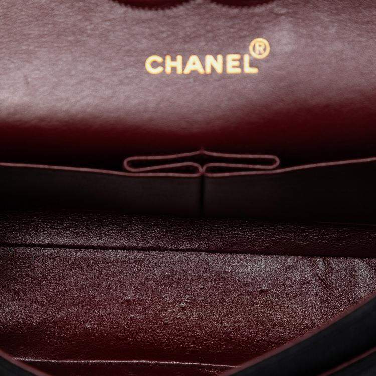 Pre Owned Chanel Black Medium Classic Jersey Bijoux Chain Double Flap