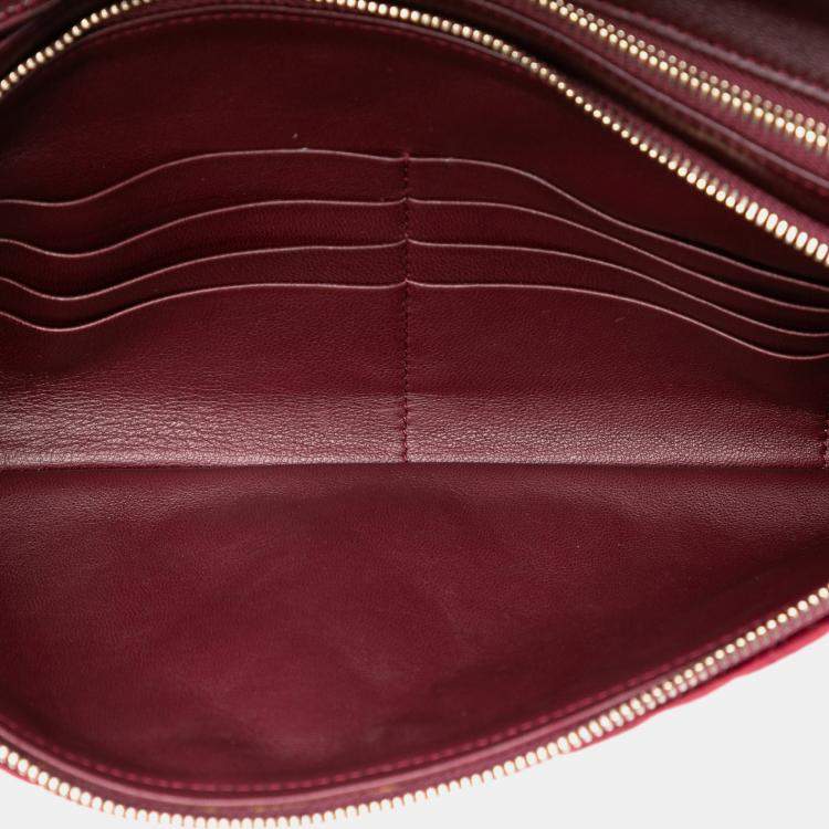 Pre Owned Chanel Red Quilted Velvet 31 Clutch