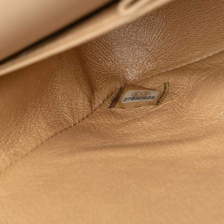 Pre Owned Chanel Brown Medium Classic Iridescent Caviar Double Flap