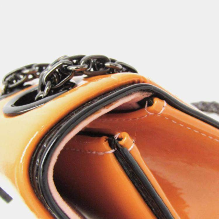 Pre Owned Chanel Chain Shoulder Bag Leather Shoulder Bag Pink Yellow