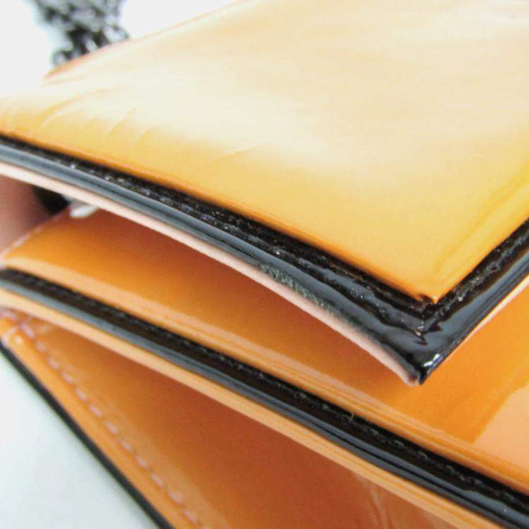 Pre Owned Chanel Chain Shoulder Bag Leather Shoulder Bag Pink Yellow