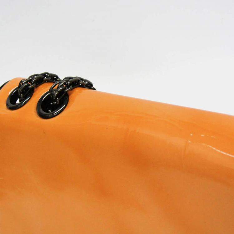 Pre Owned Chanel Chain Shoulder Bag Leather Shoulder Bag Pink Yellow