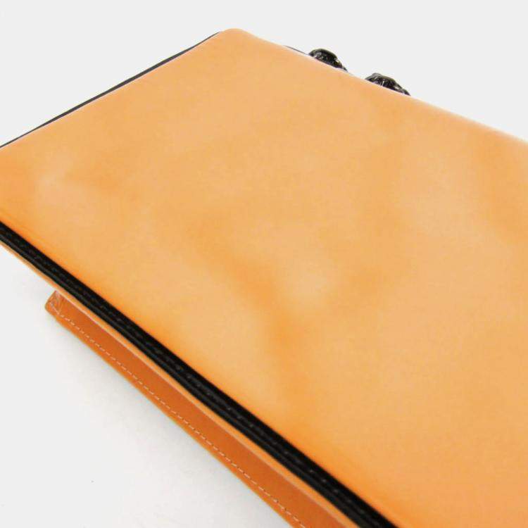 Pre Owned Chanel Chain Shoulder Bag Leather Shoulder Bag Pink Yellow