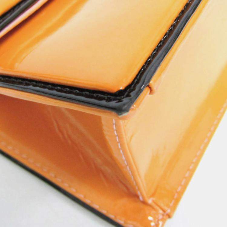 Pre Owned Chanel Chain Shoulder Bag Leather Shoulder Bag Pink Yellow