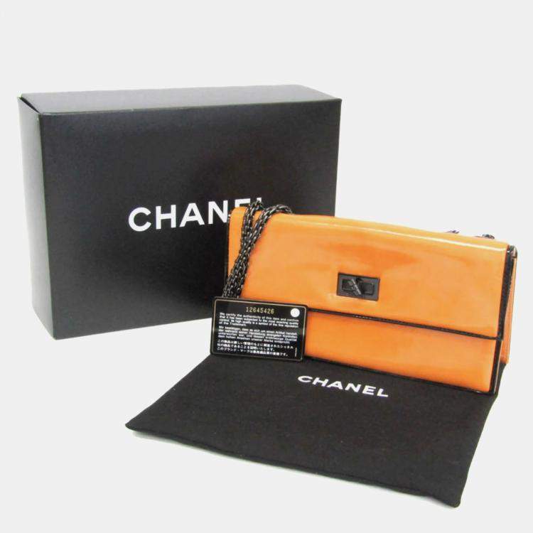 Pre Owned Chanel Chain Shoulder Bag Leather Shoulder Bag Pink Yellow